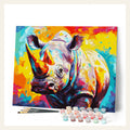 Colorful Abstract Rhinoceros finished paint by numbers artwork
