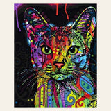 Fractal Modern Cat finished paint by numbers artwork