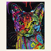 Fractal Modern Cat finished paint by numbers artwork