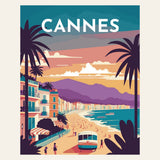 Travel Poster Cannes finished paint by numbers artwork