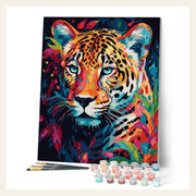 Colorful Abstract Leopard finished paint by numbers artwork