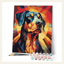 Art Deco Dog finished paint by numbers artwork