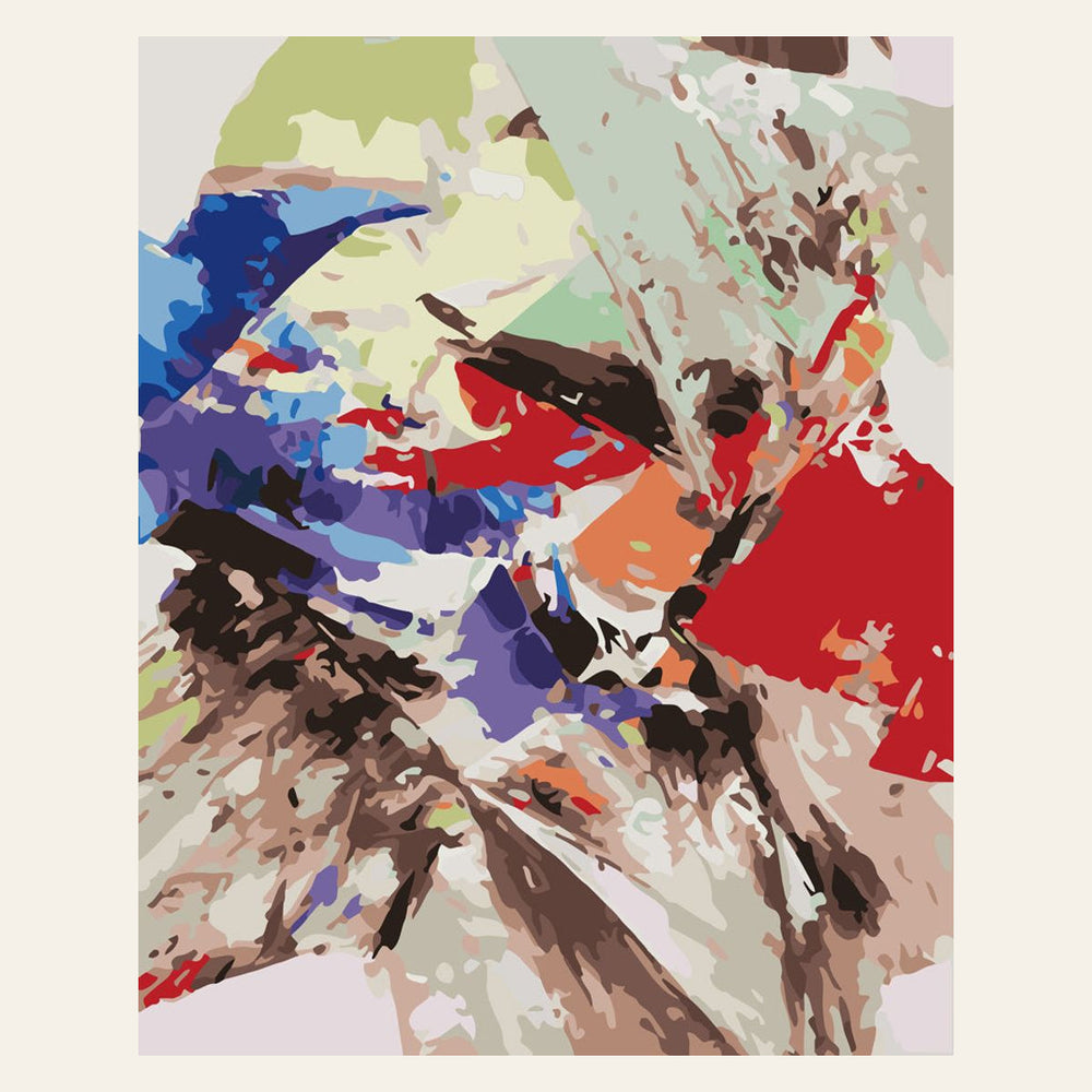 Colored abstract finished paint by numbers artwork