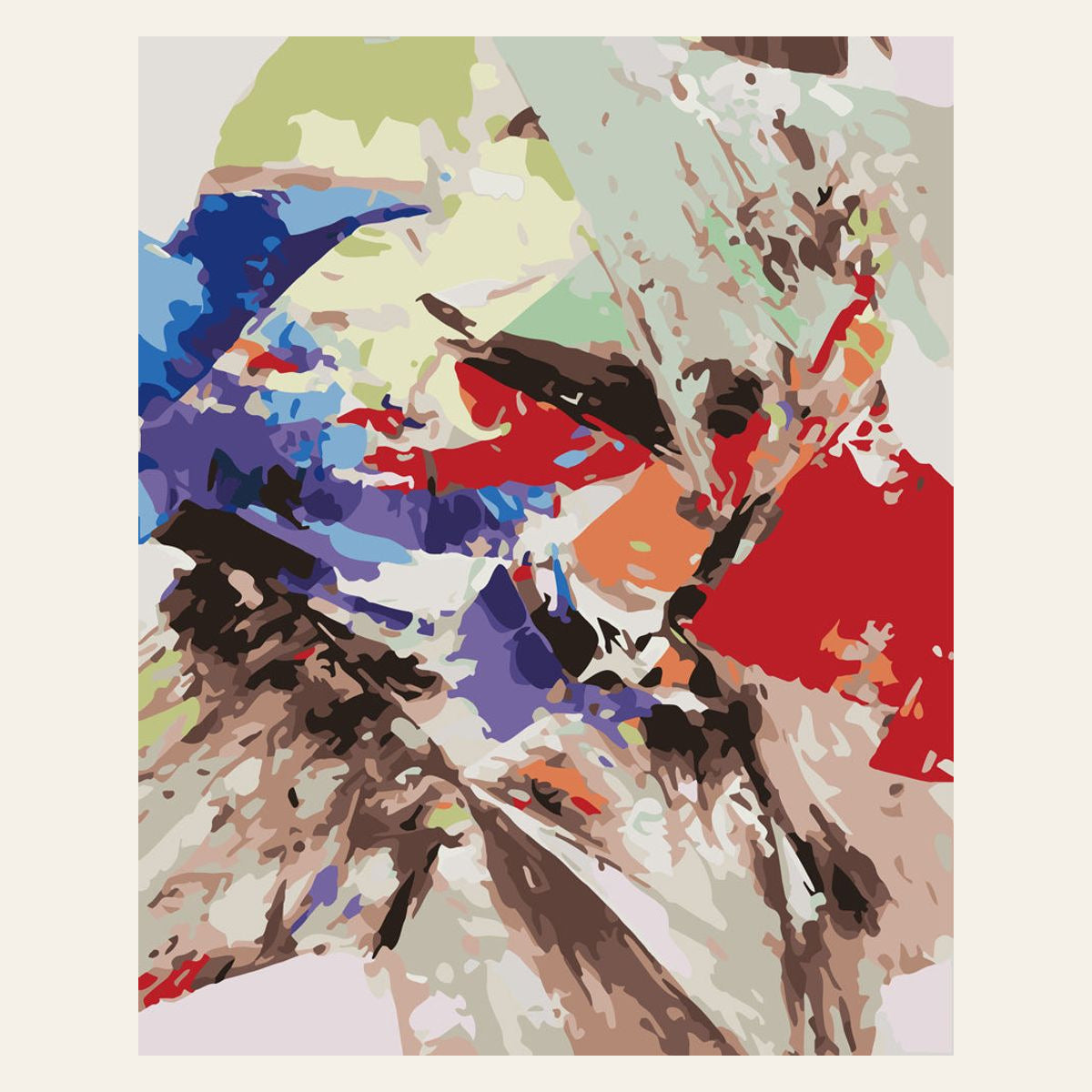 Colored abstract finished paint by numbers artwork