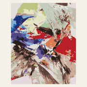Colored abstract finished paint by numbers artwork