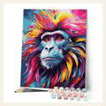 Colorful Abstract Baboon finished paint by numbers artwork