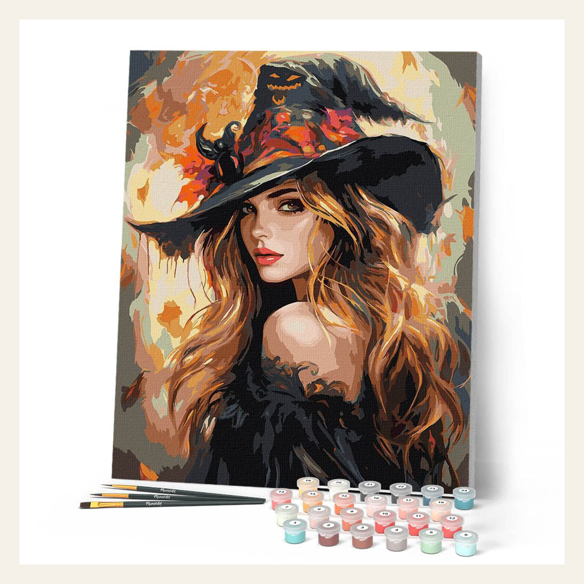 The Pretty Witch finished paint by numbers artwork