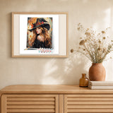 The Pretty Witch artwork displayed in a warm interior