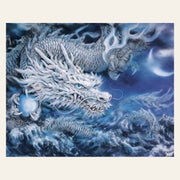 Ice dragon finished paint by numbers artwork