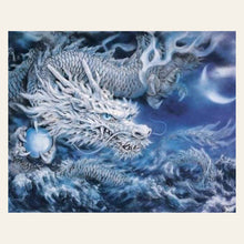 Ice dragon finished paint by numbers artwork