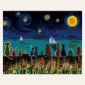 Starry Night with Animals finished paint by numbers artwork