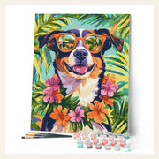 Vacation Dog finished paint by numbers artwork