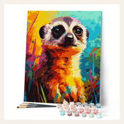 Colorful Abstract Meerkat finished paint by numbers artwork