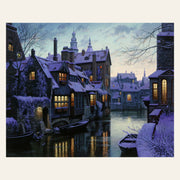 water canals at dusk finished paint by numbers artwork