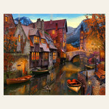 Warm canals finished paint by numbers artwork