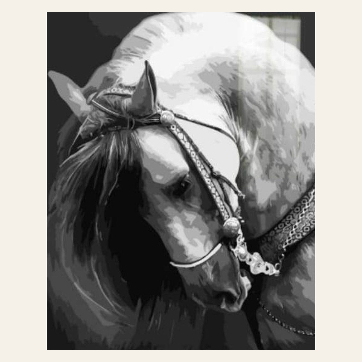 Horse Neck finished paint by numbers artwork