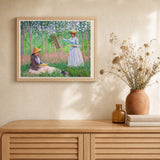 In the woods of Giverny - Monet artwork displayed in a warm interior