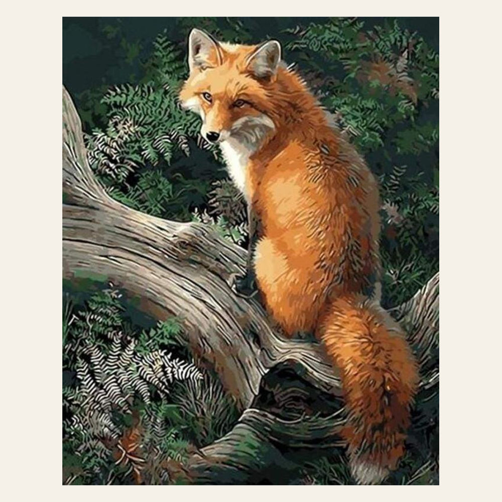 Fox in the Woods finished paint by numbers artwork
