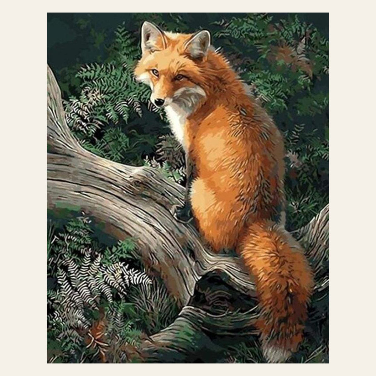 Fox in the Woods finished paint by numbers artwork