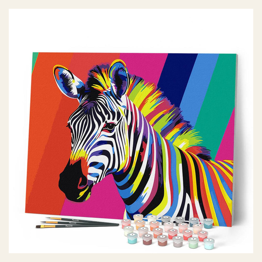 Pop Art Zebra Stripe finished paint by numbers artwork