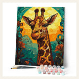 Giraffe Art Deco finished paint by numbers artwork