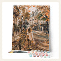 Fall Day in the City finished paint by numbers artwork