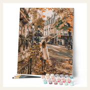 Fall Day in the City finished paint by numbers artwork