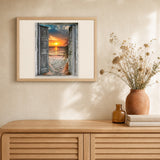 Door to the Beach artwork displayed in a warm interior