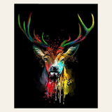 Deer Painted finished paint by numbers artwork