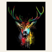 Deer Painted finished paint by numbers artwork