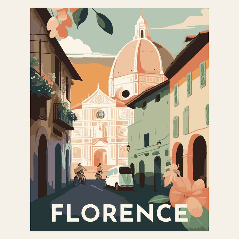 Travel Poster Florence finished paint by numbers artwork