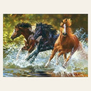 Horses of Camargue finished paint by numbers artwork