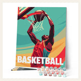 Sport Poster Basketball finished paint by numbers artwork