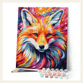 Colorful Abstract Fox finished paint by numbers artwork
