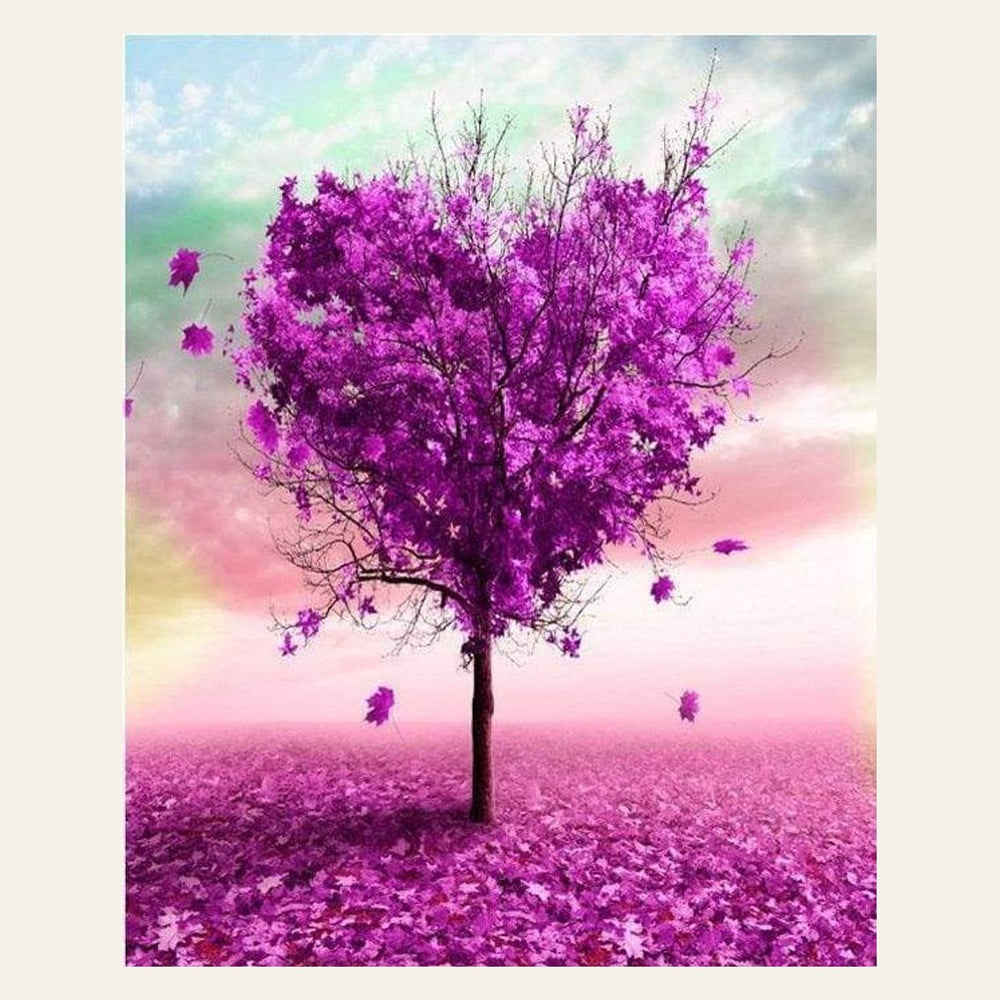 Tree Heart finished paint by numbers artwork