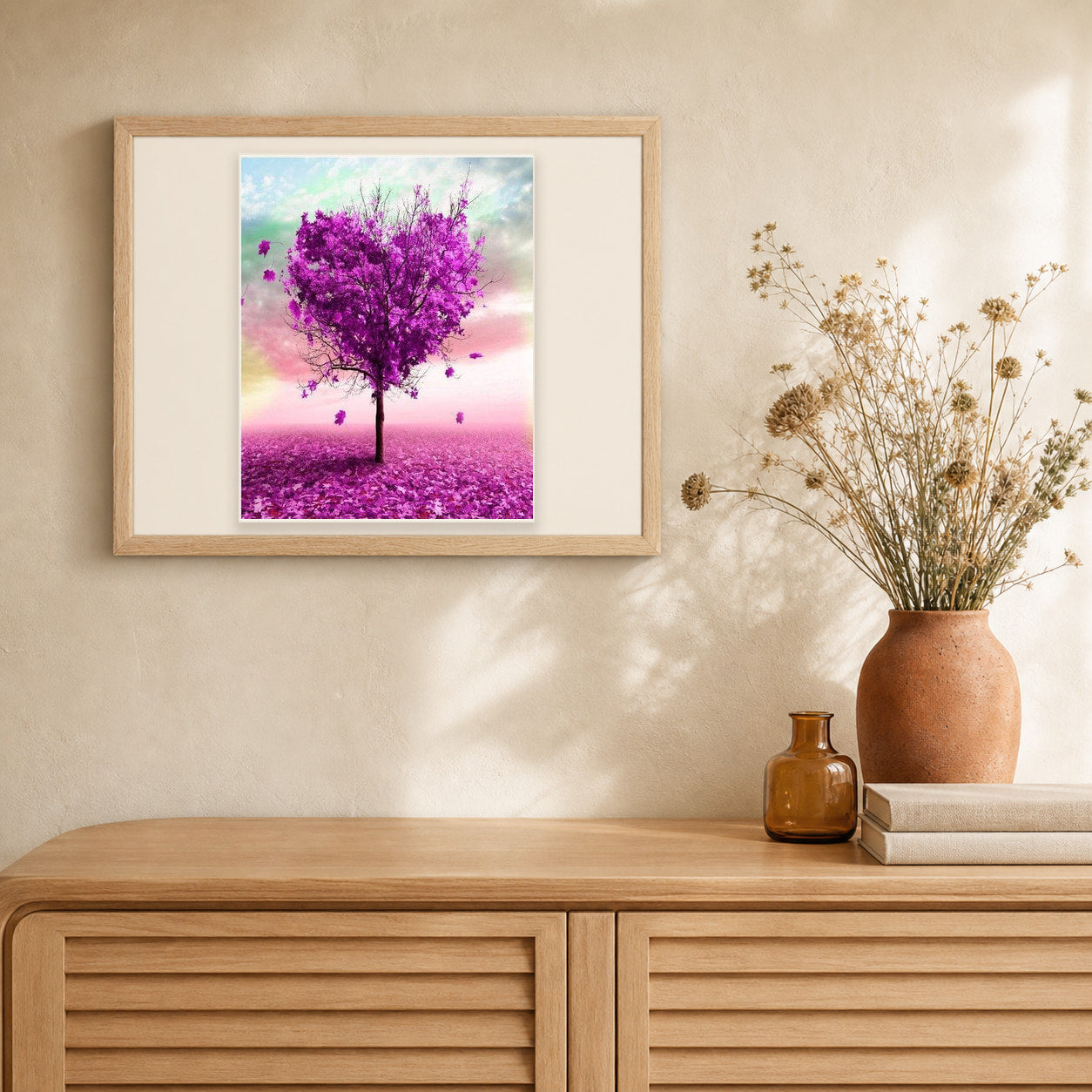 Tree Heart artwork displayed in a warm interior