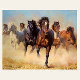 Herd of Horses finished paint by numbers artwork
