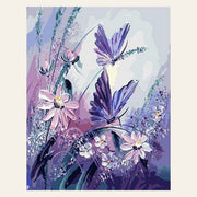 Flowers and Butterflies finished paint by numbers artwork