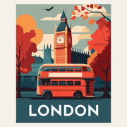 Travel Poster London finished paint by numbers artwork