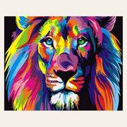 Lion Pop Art finished paint by numbers artwork