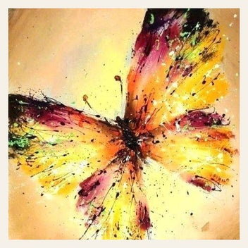 Bright colors Butterfly finished paint by numbers artwork