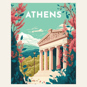 Travel Poster Athens finished paint by numbers artwork