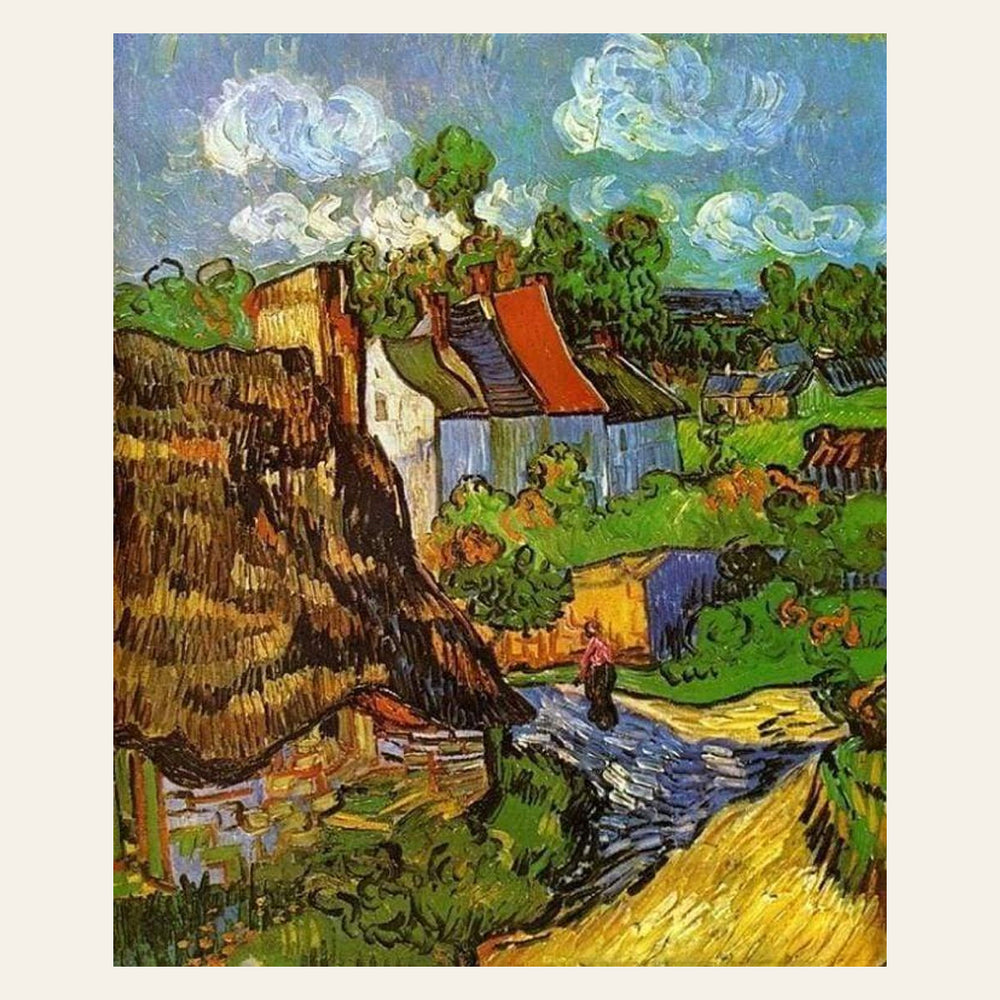 Van Gogh Houses in Auvers finished paint by numbers artwork