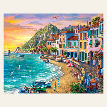 Beach Vacation finished paint by numbers artwork