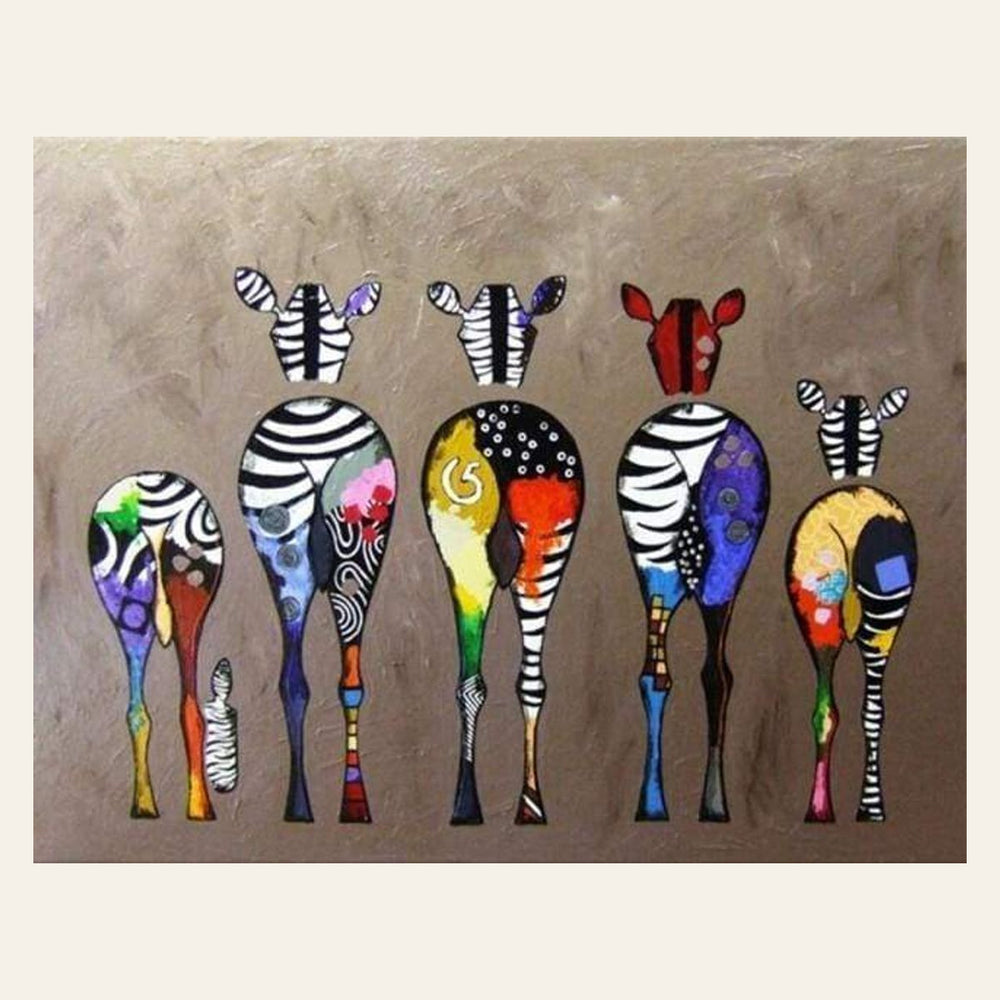 Zebras Back finished paint by numbers artwork