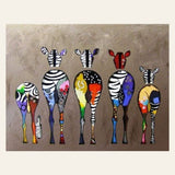 Zebras Back finished paint by numbers artwork