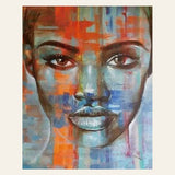 African Woman finished paint by numbers artwork