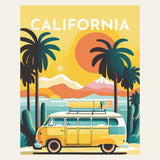 Travel Poster California finished paint by numbers artwork