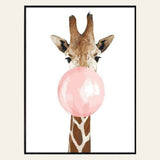 Giraffe Bubble finished paint by numbers artwork