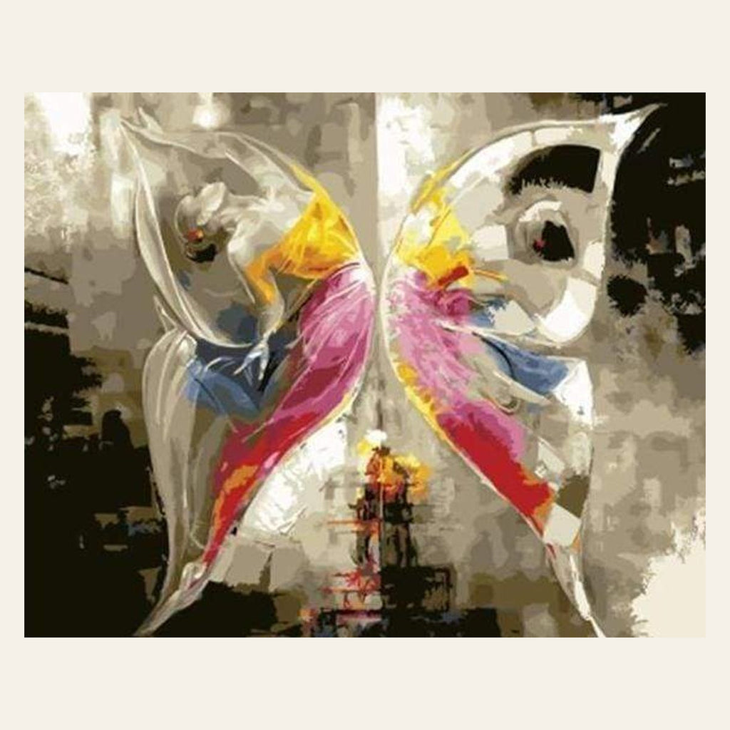 Colorful Abstract Butterfly finished paint by numbers artwork